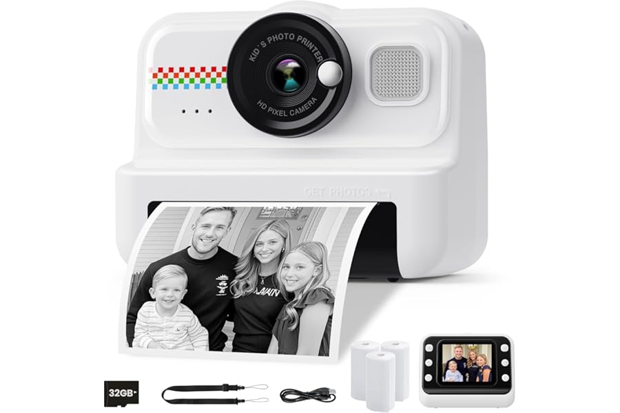 Cámara Instantánea Infantil HiMont HD/1080P con Tarjeta 32GB y Papel de Impresión Cámara Instantánea Infantil HiMont HD/1080P con Tarjeta 32GB y Papel de Impresión
