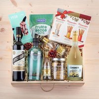 Cesta Gourmet Navideña con Ginebra The London Nº1 y Vinos Cesta Gourmet Navideña con Ginebra The London Nº1 y Vinos