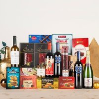 Cesta de Navidad Gourmet con Cava, Rioja, Vermut, Ibéricos y Turrones