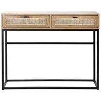 Consola 2 Cajones Con Rejilla De Ratán
