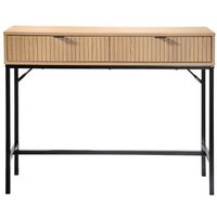 Consola 2 Cajones Efecto Madera Ranurada L100 X H80 Cm