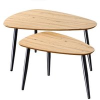 Juego de 2 Mesas Nido con Patas de Metal