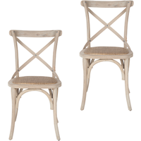 Sillas Bistrot de Madera Maciza y Rejilla (Lote de 2)