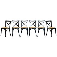 Sillas Bistrot de Madera Maciza y Rejilla L61 Cm