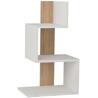 Mesita De Noche Blanca Y Decorada En Madera De Roble L42 Cm - Rosie