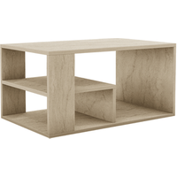 Mesa de Centro Eros L80 Cm con Estantes y Decoración Travertino