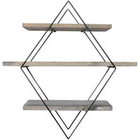 Estantería Mural Rombo Metal Madera L60 Cm