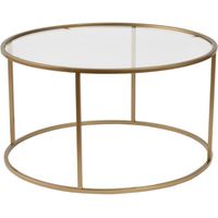 Mesa de Centro Redonda Aurum D80 cm con Tablero de Vidrio