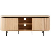 Mueble de TV con 2 puertas y efecto ranurado L150 cm Mueble de TV con 2 puertas y efecto ranurado L150 cm