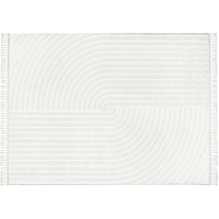 Alfombra Rectangular Crema con Motivos Abstractos Grabados - Malta Alfombra Rectangular Crema con Motivos Abstractos Grabados - Malta