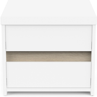 Mesita de Noche con 2 Cajones Roble Kronberg y Blanco Mate
