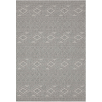 Alfombra Rectangular Aselya con Motivos de Rombos Grises Alfombra Rectangular Aselya con Motivos de Rombos Grises