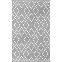 Alfombra Rectangular Gris Oscuro Con Motivos Geométricos Crudos Y Flecos - Vetrina Alfombra Rectangular Gris Oscuro Con Motivos Geométricos Crudos Y Flecos - Vetrina