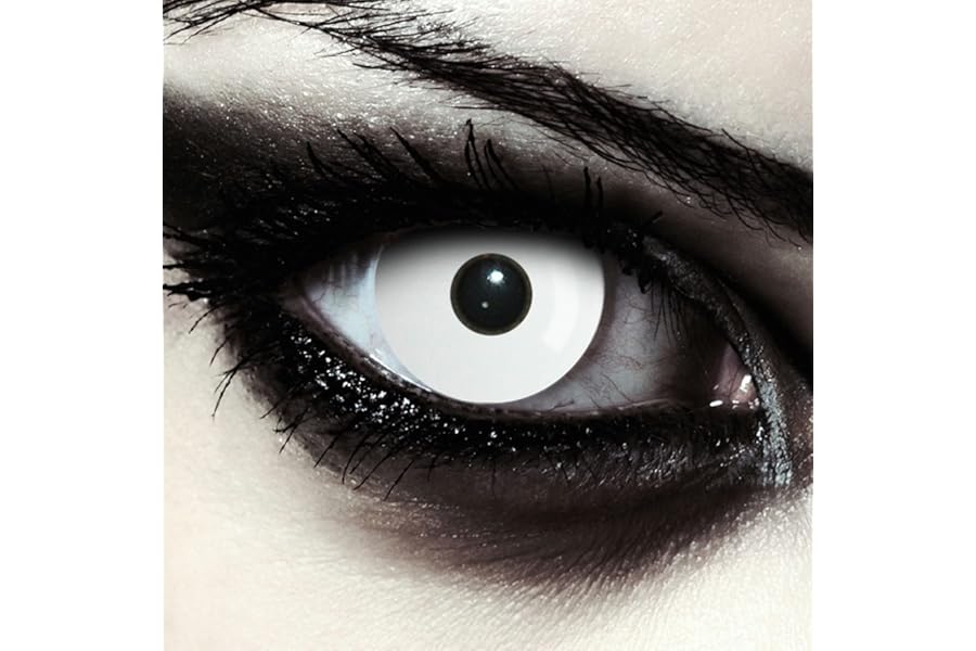 Lentillas de contacto de color blanco para disfraz Halloween, 1 par
