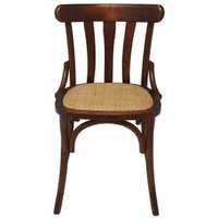 Juego de 2 Sillas de Abeto Macizo con Asiento de Mimbre