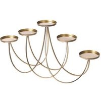 Portavelas De Metal Dorado 38 Cm