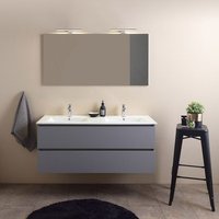 Mueble de Baño Suspendido con 2 Cajones y Doble Lavabo de 120cm