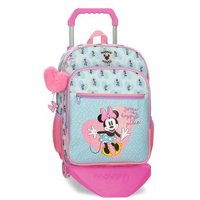 Mochila Escolar Minnie My Happy Place 38cm Con Carro