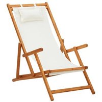 Silla de Playa Plegable Madera Maciza de Eucalipto Vidaxl
