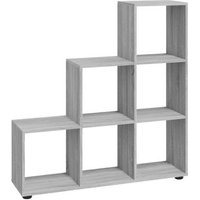 Estantería Forma De Escalera Madera Contrachapada Gris Sonoma Vidaxl