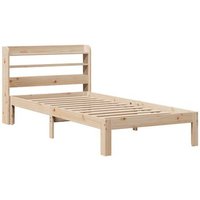 Estructura de Cama con Cabecero de Madera Maciza de Pino 75x190 cm Vidaxl
