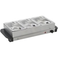 Calientaplatos para bufé de acero inoxidable 3x1,5 L