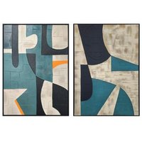 Cuadro Lienzo Pintado a Mano 83x3.5x123 cm con 2 Diseños Surtidos