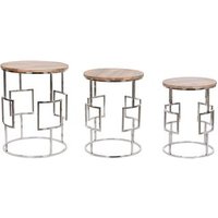 Mesita Auxiliar Set 3 Mango Acero