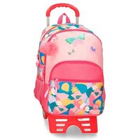 Mochila Escolar Roll Road Precious Flower Con Carro