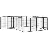 Jaula para Perros 22 Paneles Acero Recubierto Polvo Negro 50x100 cm - Vidaxl