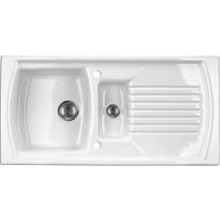 Fregadero de cerámica de 1.5 cubetas con escurridor