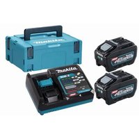 Makita 40V Li-ion Max Juego de 2 Baterías de 5.0 Ah con Cargador y Mbox