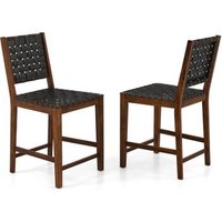 Juego de 2 sillas de comedor Costway con correas de cuero PU 52 x 59 x 101 cm