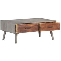 Mesa de Centro Rogal Madera Maciza de Mango Rugosa 100x60x40 Cm