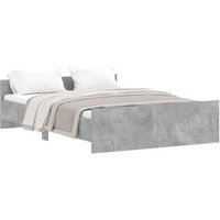 Estructura de cama con cabecero piecero en hormigón 140x190 cm