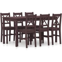 Conjunto de Comedor de 7 Piezas de Madera de Pino