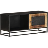 Mueble para TV de madera maciza con mango rugosa 90x30x40 cm Vidaxl