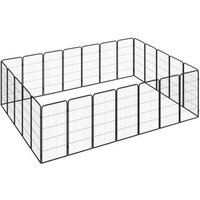 Jaula para perros 24 paneles de acero recubierto con polvo Vidaxl 50x100 cm
