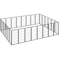 Jaula para perros 28 paneles de acero recubierto de polvo 50x100 cm Vidaxl