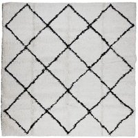 Alfombra Moderna Crema y Negro 240x240 cm VidaXL