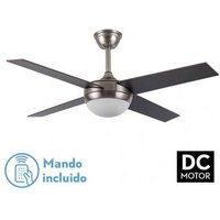 Ventilador DC Ciro 2xE27 Niquel 4 Aspas Rev. Haya/Wengue 35/45x116,8cm con Control Remoto y Temporizador