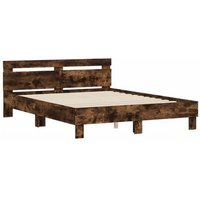 Cama con Cabecero de Madera de Ingeniería Roble 140x190 cm