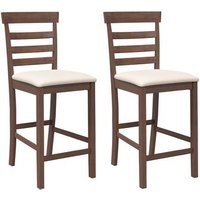 Taburetes de Bar de Madera Maciza - Juego de 2