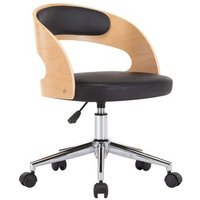 Silla Giratoria de Madera Curvada con Cuero Sintético