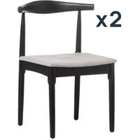 Pack 2 Sillas Klast Home Madera Hevea con Asiento Tapizado
