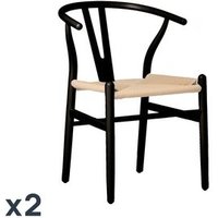Pack 2 Sillas En Madera De Haya Y Cuerda Klast Home