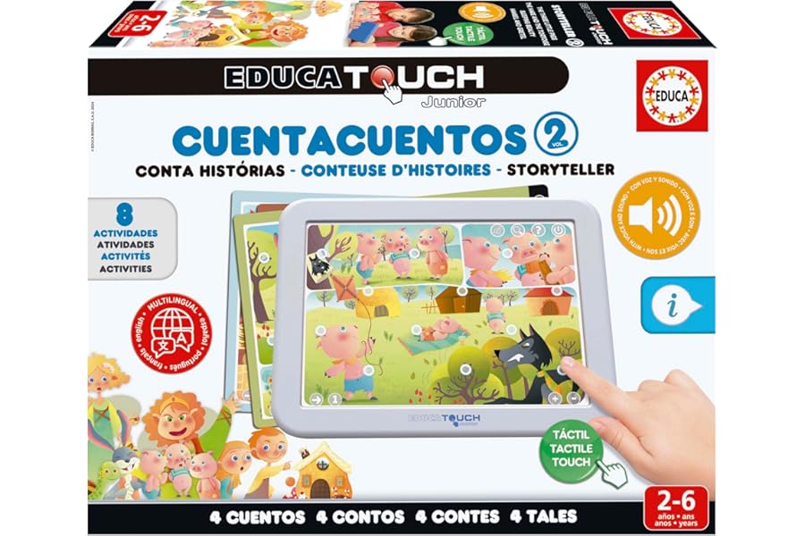 EducaTouch Junior Érase una Vez Cuentacuentos 2 con Música y Canciones Juego Educativo para Niños a Partir de 24 Meses