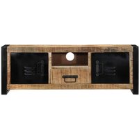 Mueble de TV Madera Maciza de Mango Rugosa 100x30x35 cm
