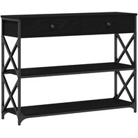 Mesa de Consola con Cajón Roble Negro 100 x 28 x 75 cm