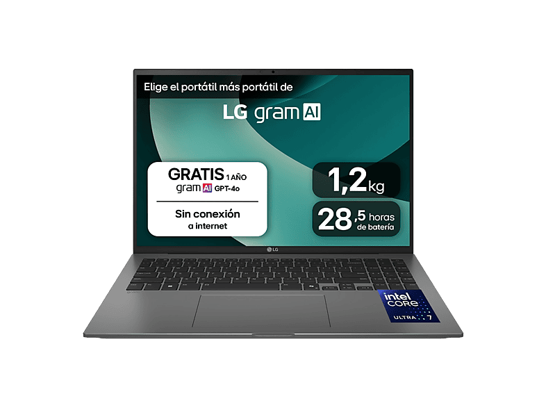 Portátil LG 16Z90TL-G.AU88B 16" WQXGA Intel Core Ultra 7 32GB V 1TB SSD